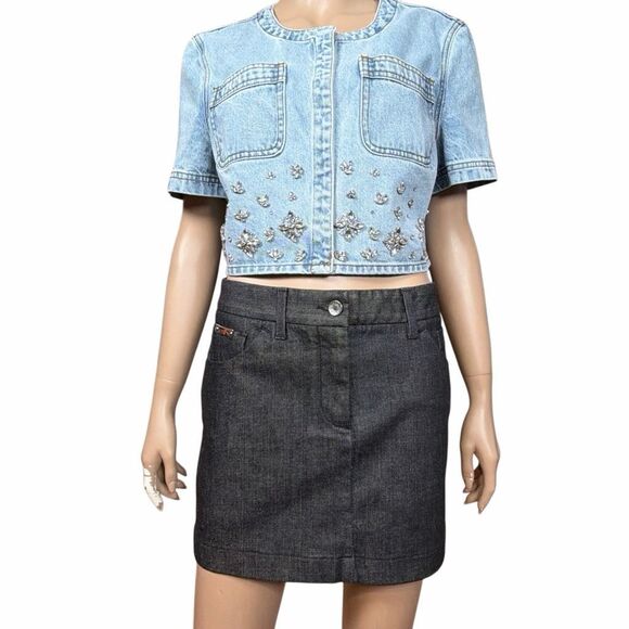NWT Dolce & Gabbana Women’s Collection Dark Wash Denim Mini Skirt (039) - Picture 1 of 14